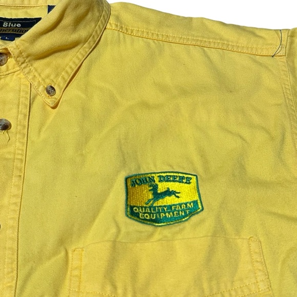 John Deere Mechanic Dealership Work Short Sleeve Large Button Down - Picture 4 of 7